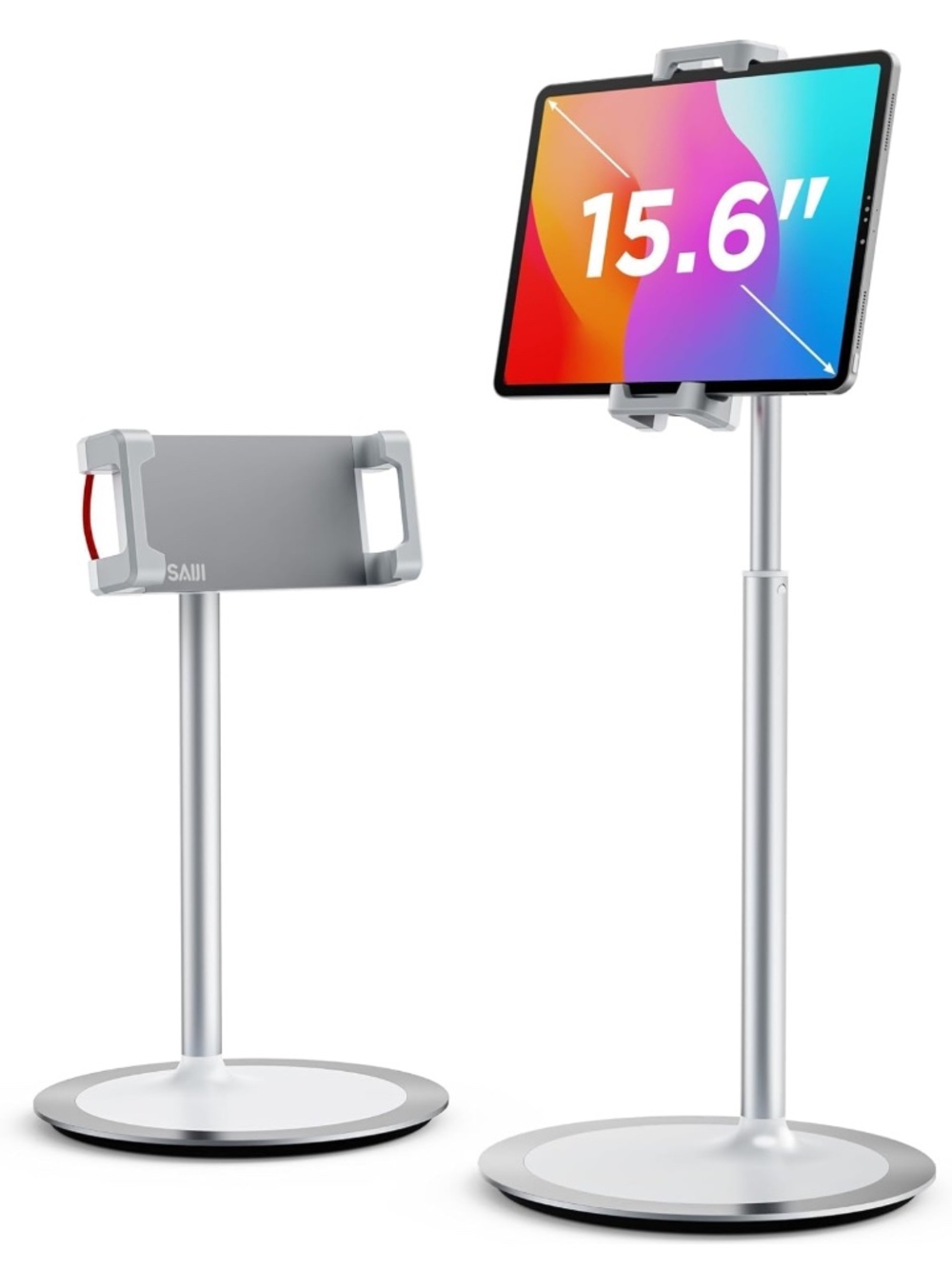 SAIJI Phone/iPad/ Tablet Stand Height Adjustable & Weighted Base, Phone Holder